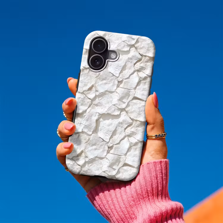Telefoonhoesje Toughcase - Structuur - Rots - Wit — 2