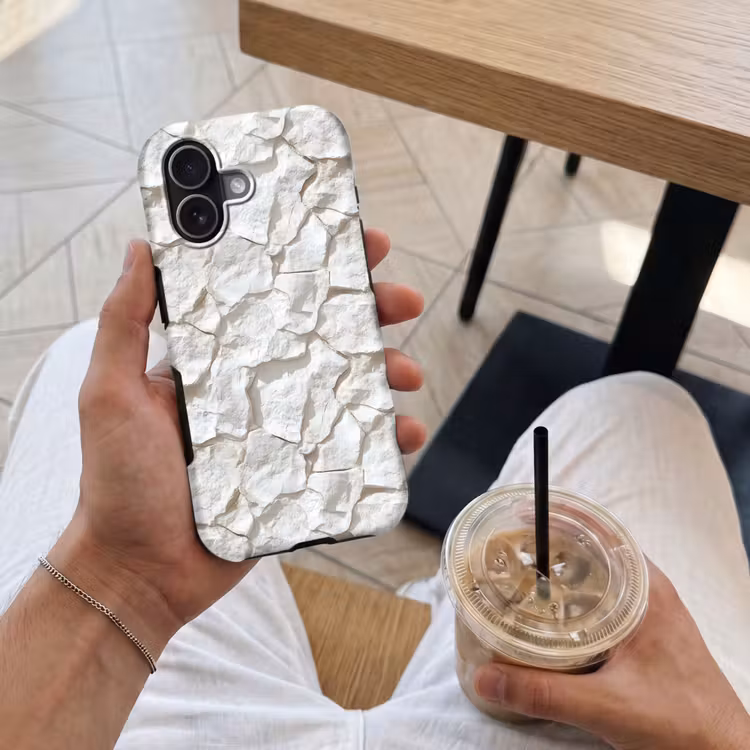 Telefoonhoesje Toughcase - Structuur - Rots - Wit — 4