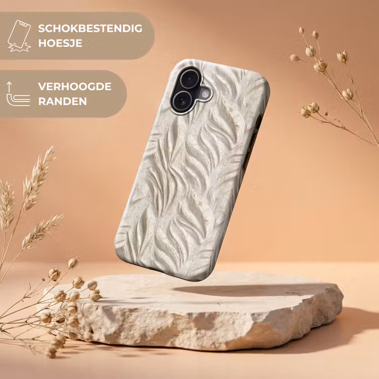 Telefoonhoesje Toughcase - Textuur - Reliëf - Beige — 5