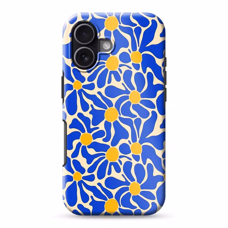 Telefoonhoesje Toughcase - Abstract - Bloem - Blauw — 1