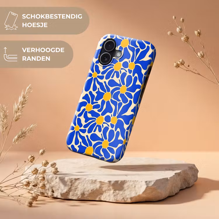 Telefoonhoesje Toughcase - Abstract - Bloem - Blauw — 5