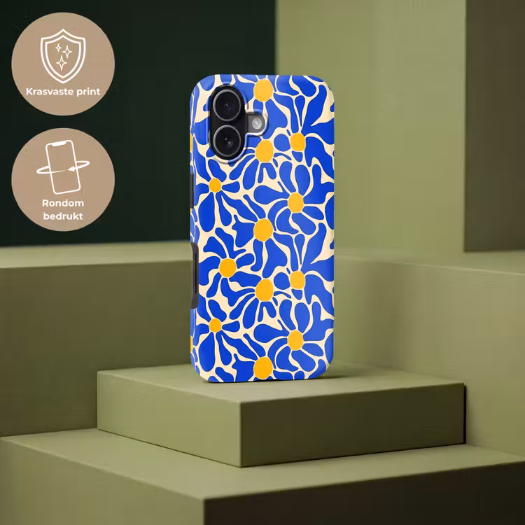Telefoonhoesje Toughcase - Abstract - Bloem - Blauw — 7