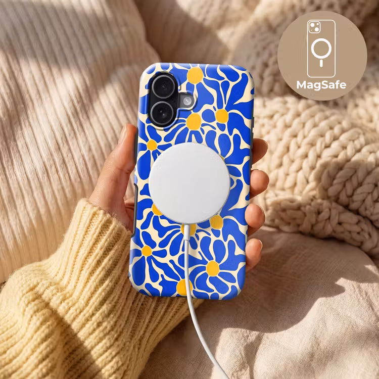 Telefoonhoesje Toughcase - Abstract - Bloem - Blauw — 8