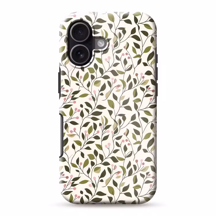 Telefoonhoesje Toughcase - Bladeren - Bessen - Roze — 1