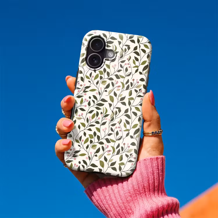Telefoonhoesje Toughcase - Bladeren - Bessen - Roze — 2