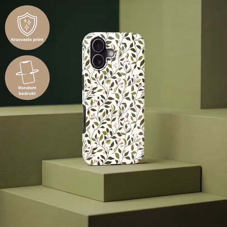 Telefoonhoesje Toughcase - Bladeren - Bessen - Roze — 7