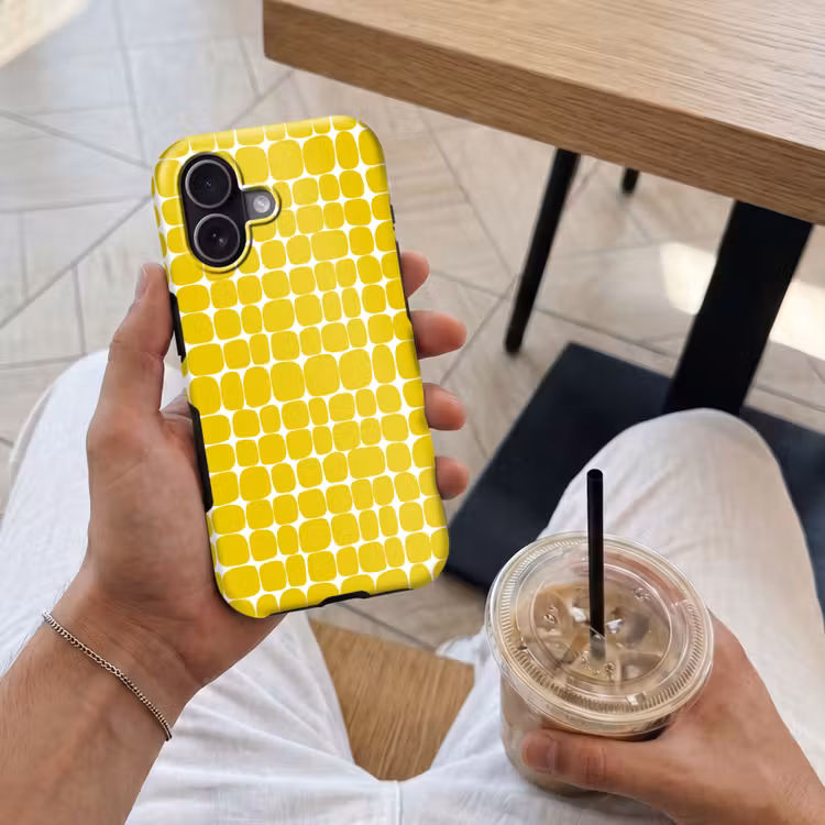 Telefoonhoesje Toughcase - Stippen - Modern - Geel — 4
