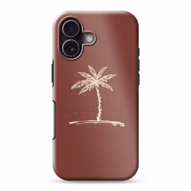Telefoonhoesje Toughcase - Palmboom - Beige - Rood - Tropisch — 1