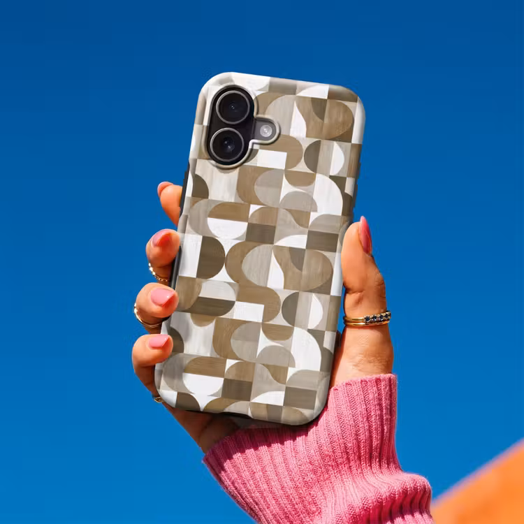 Telefoonhoesje Toughcase - Abstract - Retro - Bruin — 2