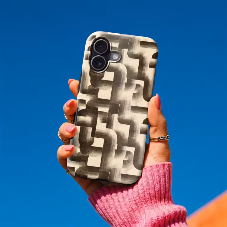 Telefoonhoesje Toughcase - Abstract - Retro - Zwart — 2