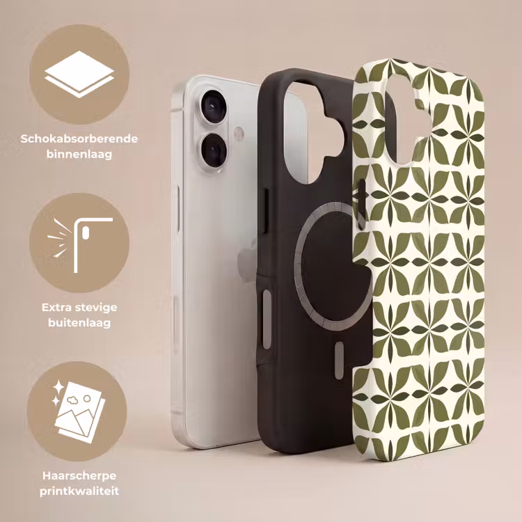 Telefoonhoesje Toughcase - Botanisch - Retro - Groen — 3