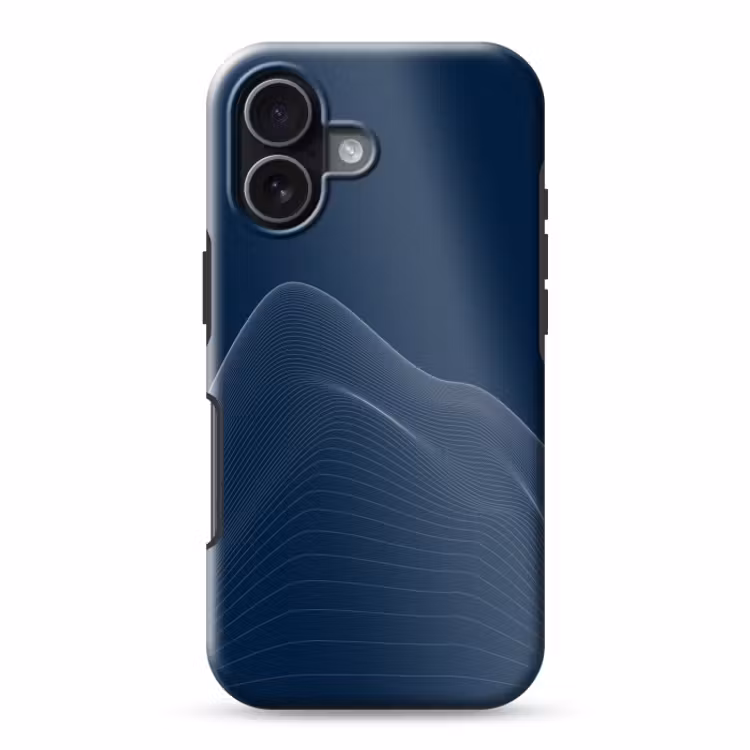 Telefoonhoesje Toughcase - Lijnen - Abstract - Blauw - Wit — 1