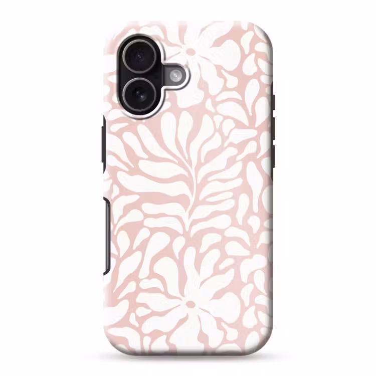 Telefoonhoesje Toughcase - Bloemen - Patroon - Roze - Wit — 1
