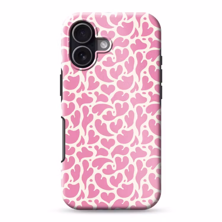Telefoonhoesje Toughcase - Hartjes - Print - Roze - Wit — 1
