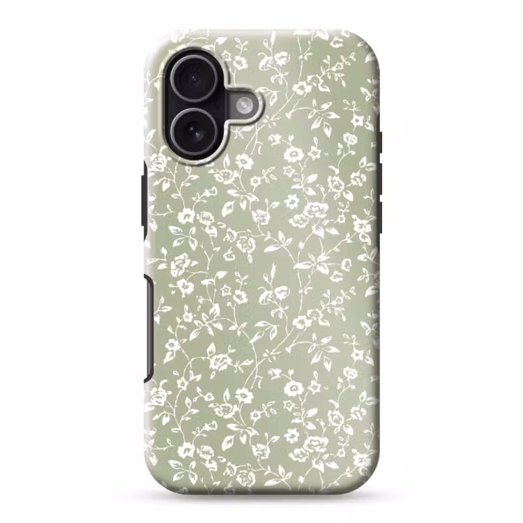 Telefoonhoesje Toughcase - Bloemen - Print - Groen - Wit — 1