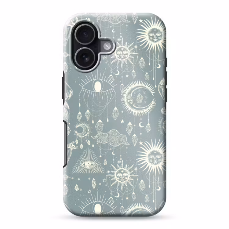 Telefoonhoesje Toughcase - Boho - Print - Blauw - Zon - Ogen - Zen — 1