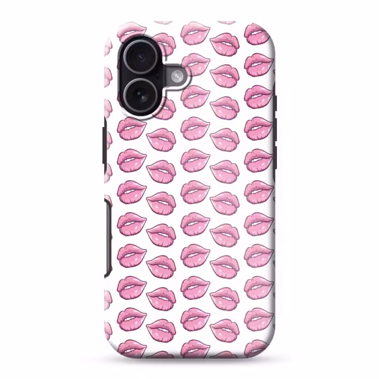 Telefoonhoesje Toughcase - Lippen - Patroon - Roze - Wit — 1