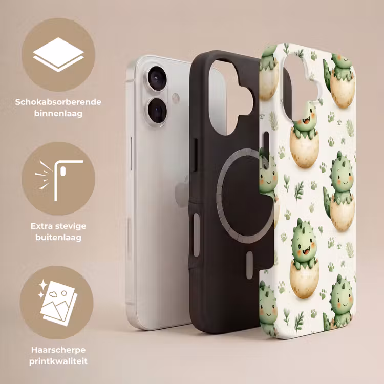 Telefoonhoesje Toughcase - Dino - Eieren - Groen — 3