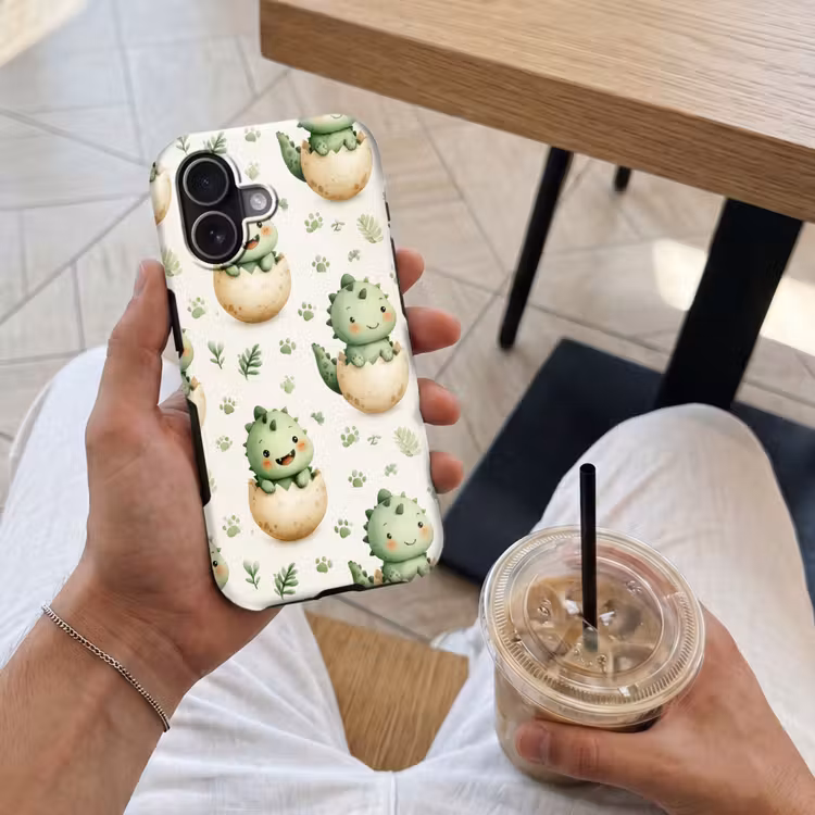 Telefoonhoesje Toughcase - Dino - Eieren - Groen — 4