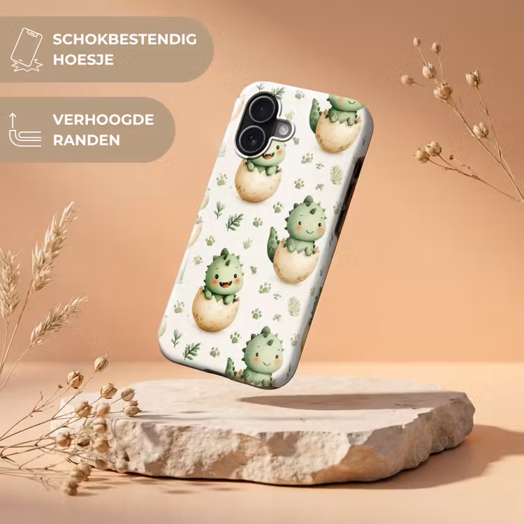 Telefoonhoesje Toughcase - Dino - Eieren - Groen — 5