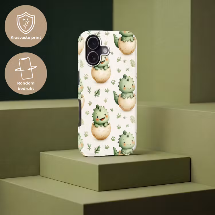 Telefoonhoesje Toughcase - Dino - Eieren - Groen — 7