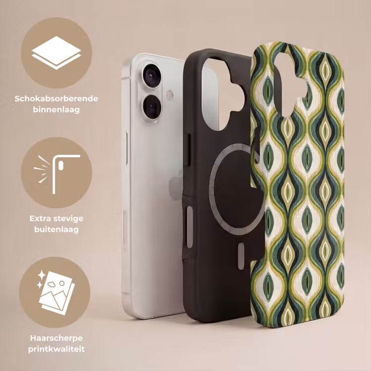 Telefoonhoesje Toughcase - Abstract - Ritmisch - Groen — 3