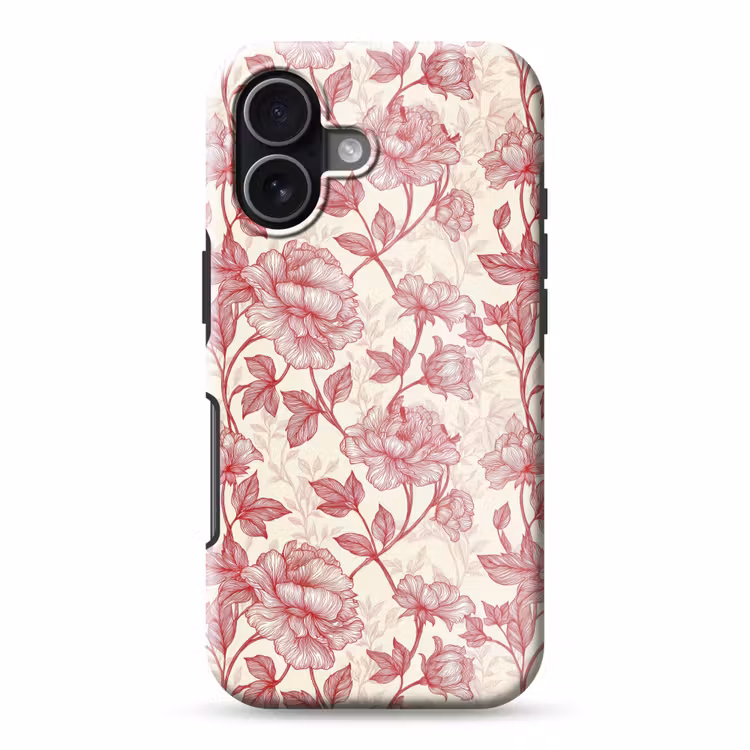 Telefoonhoesje Toughcase - Pioenrozen - Modern - Rood — 1