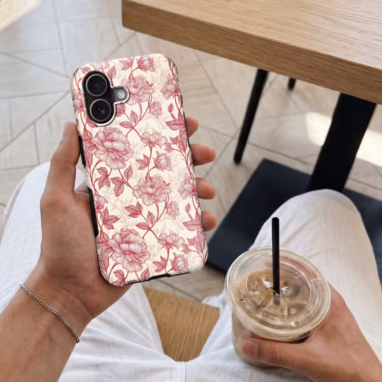Telefoonhoesje Toughcase - Pioenrozen - Modern - Rood — 4