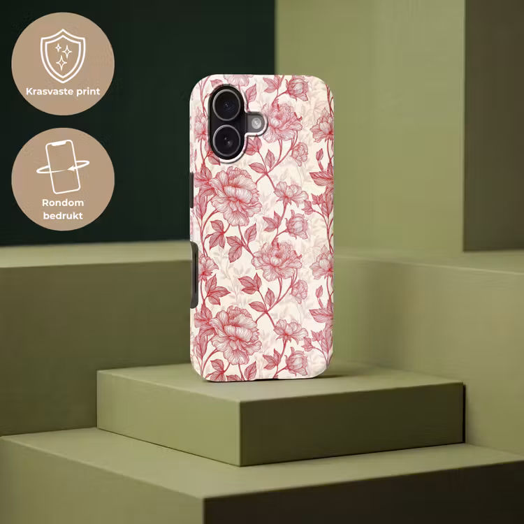 Telefoonhoesje Toughcase - Pioenrozen - Modern - Rood — 7