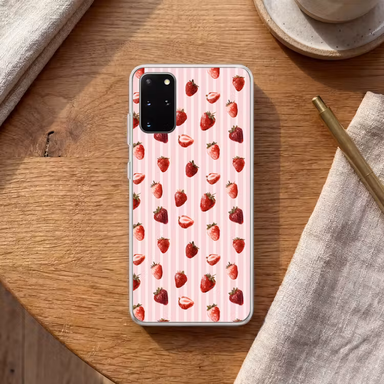 Telefoonhoesje - Strepen - Aardbei - Roze — 2