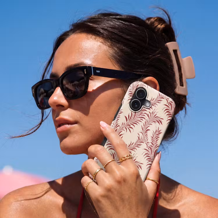 Telefoonhoesje Toughcase - Bladeren - Linnen - Rood — 6