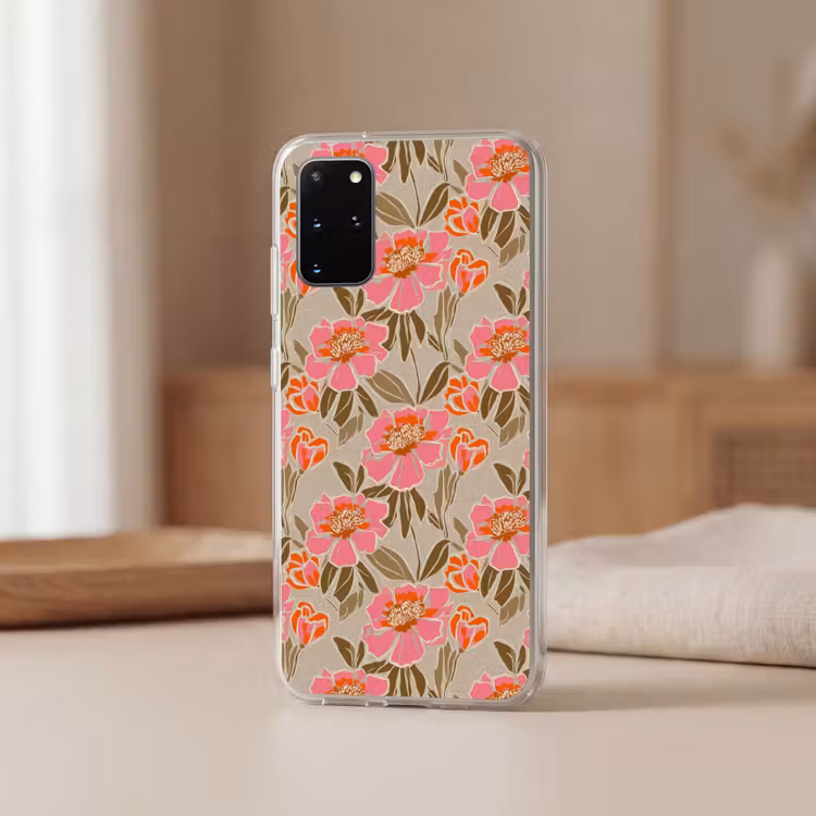 Telefoonhoesje - Pioenrozen - Patroon - Roze — 3