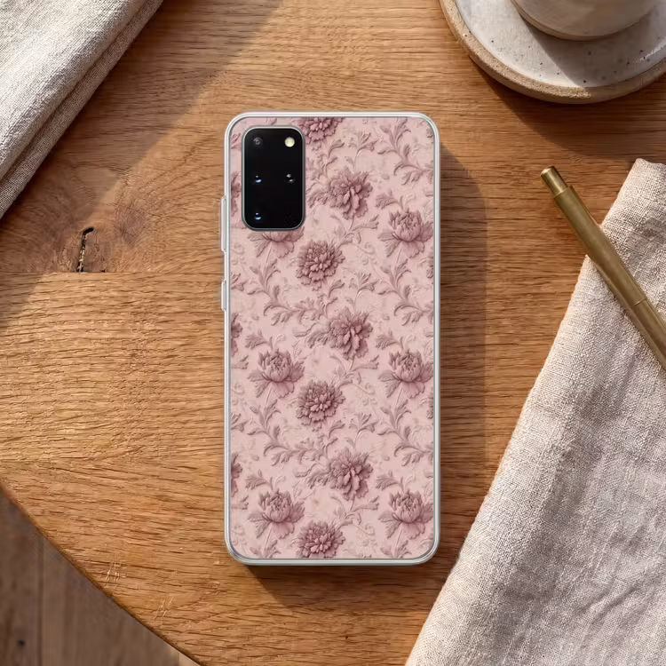 Telefoonhoesje - Reliëf - Pioenrozen - Roze — 2