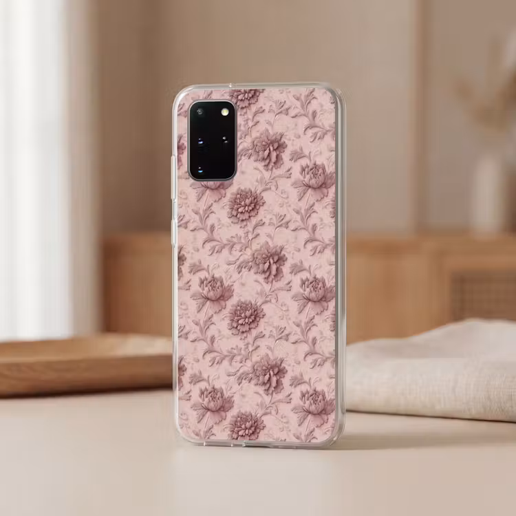 Telefoonhoesje - Reliëf - Pioenrozen - Roze — 3