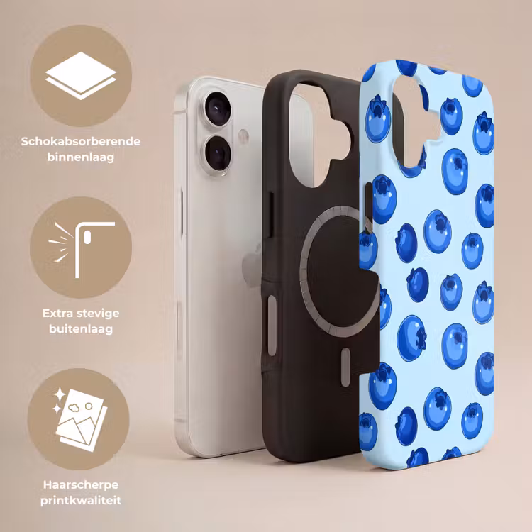 Telefoonhoesje Toughcase - Bessen - Modern - Blauw — 3