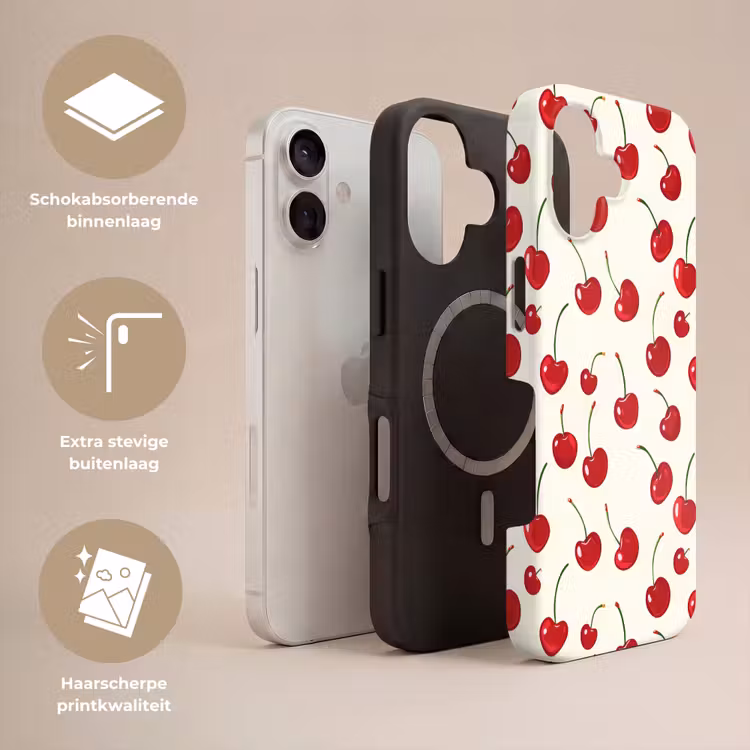 Telefoonhoesje Toughcase - Kersen - Minimalistisch - Rood — 3