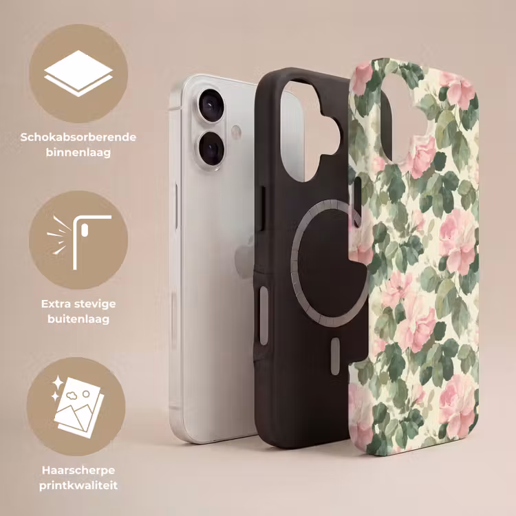 Telefoonhoesje Toughcase - Rozen - Botanisch - Roze — 3