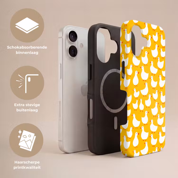 Telefoonhoesje Toughcase - Eendjes - Patroon - Geel — 3