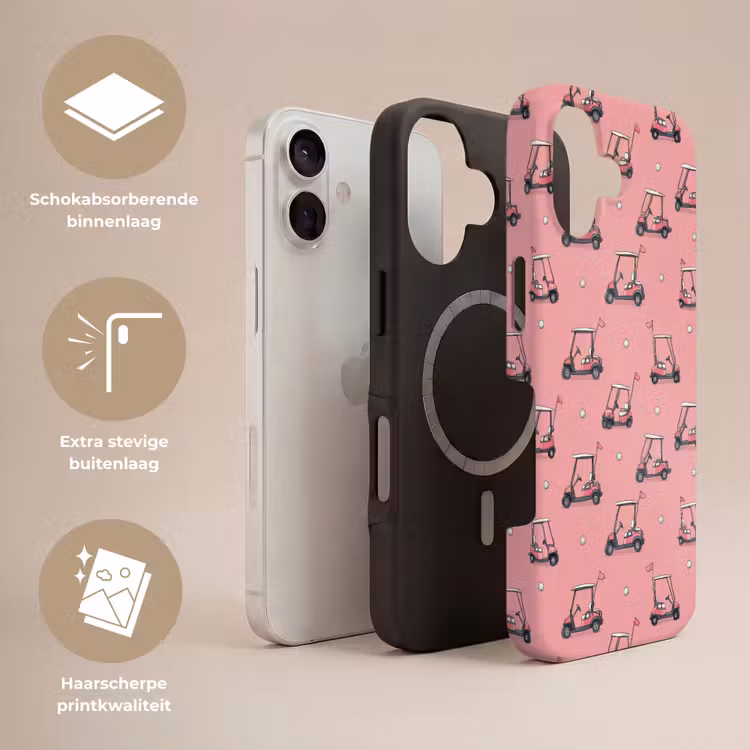 Telefoonhoesje Toughcase - Golfkar - Retro - Roze — 3