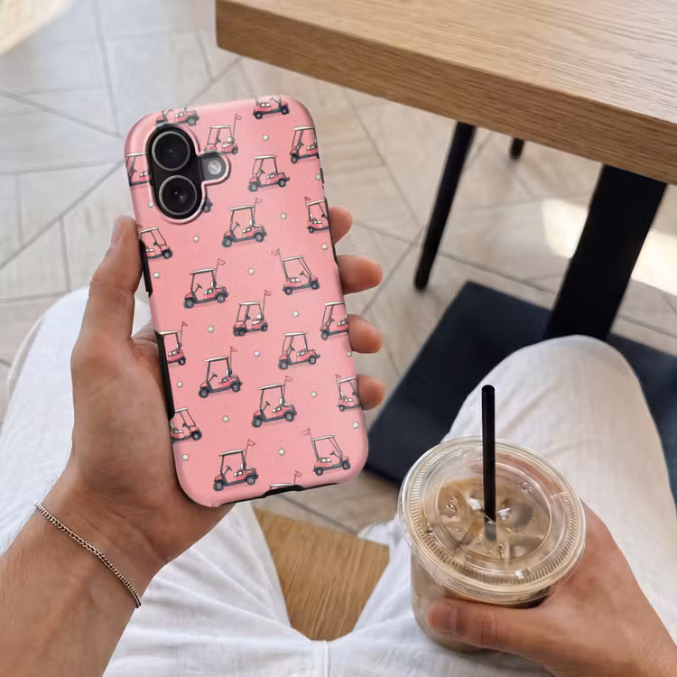 Telefoonhoesje Toughcase - Golfkar - Retro - Roze — 4