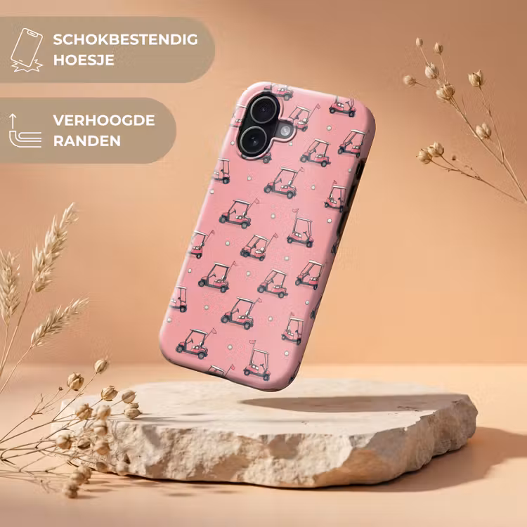 Telefoonhoesje Toughcase - Golfkar - Retro - Roze — 5