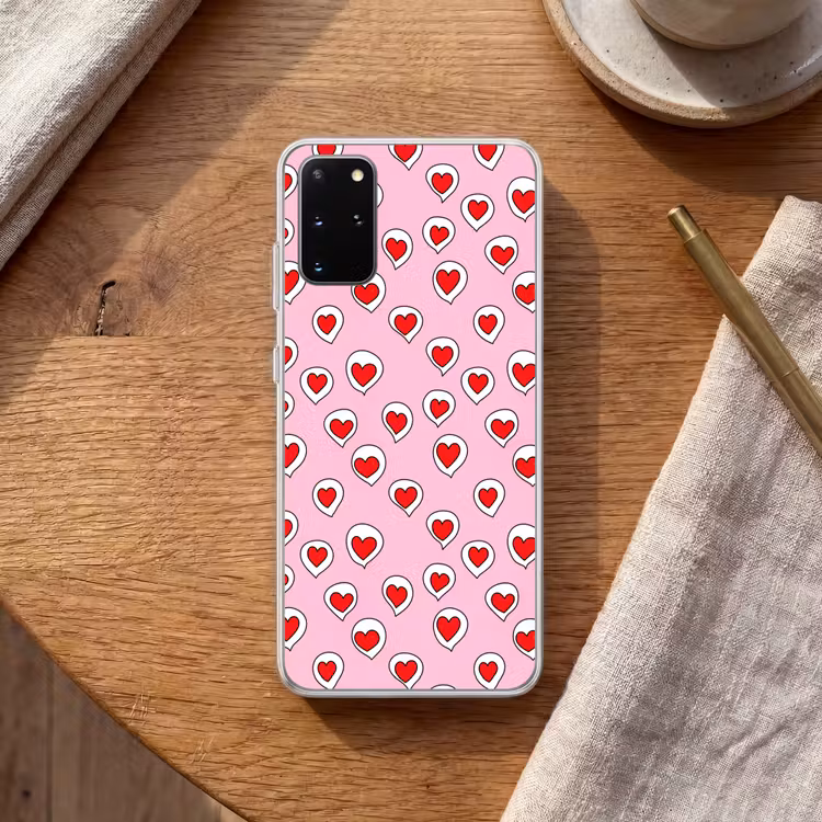 Telefoonhoesje - Hartjes - Patroon - Rood — 2