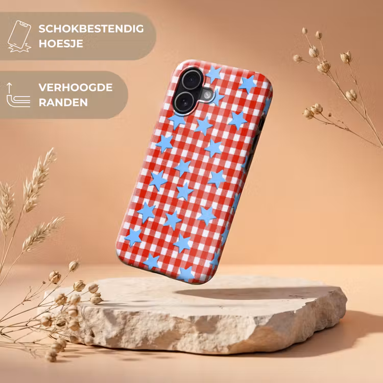 Telefoonhoesje Toughcase - Ruit - Sterren - Rood — 5