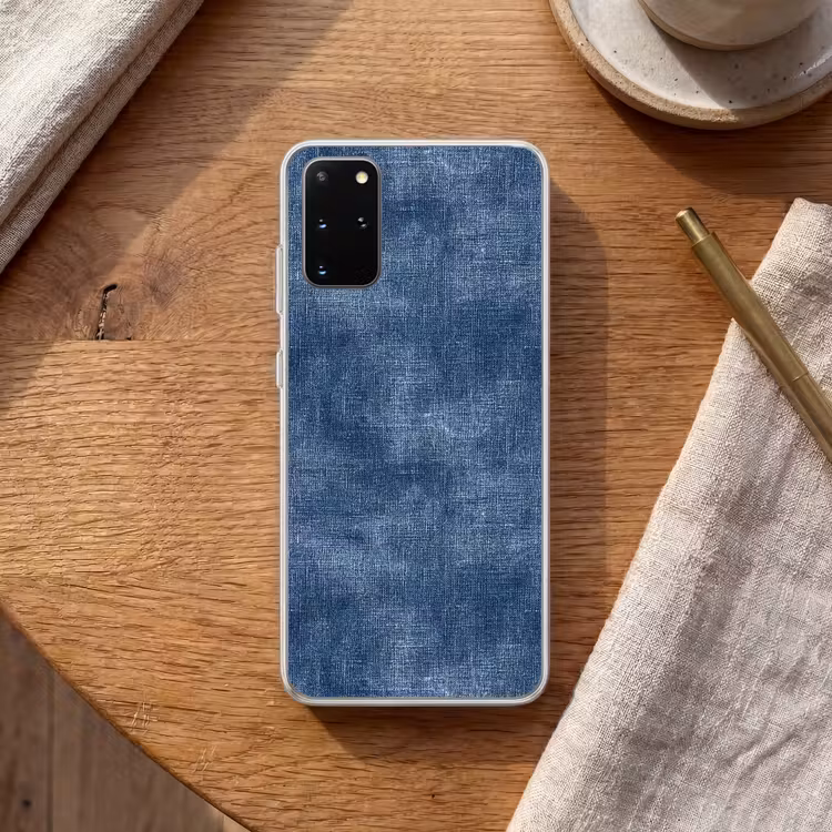 Telefoonhoesje - Linnen - Textuur - Patroon - Denim - Rustiek — 2