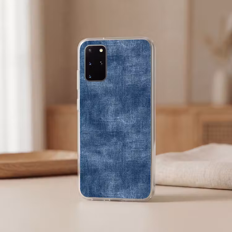 Telefoonhoesje - Linnen - Textuur - Patroon - Denim - Rustiek — 3