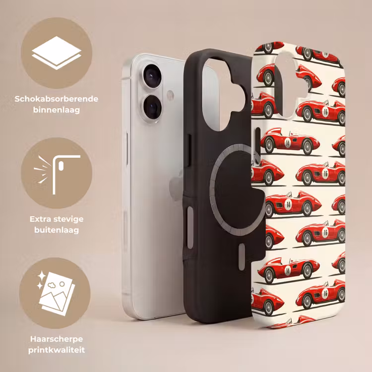 Telefoonhoesje Toughcase - Raceauto - Retro - Rood — 3