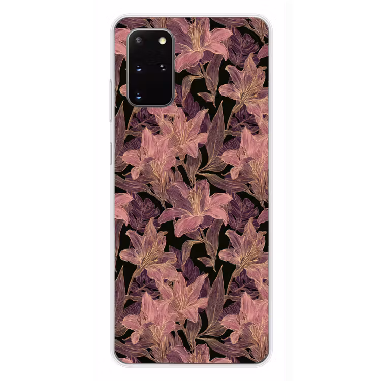Telefoonhoesje - Lelies - Patroon - Paars - Goud — 4