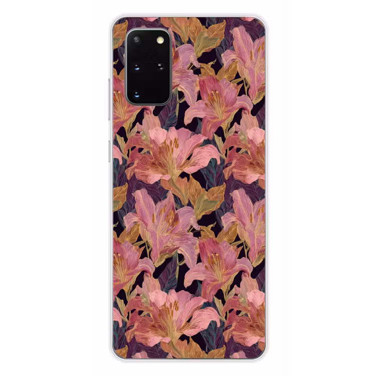 Telefoonhoesje - Lelies - Patroon - Roze - Goud — 4