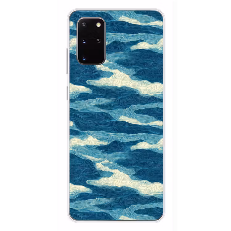 Telefoonhoesje - Golven - Abstract - Patroon - Blauw - Wit — 4