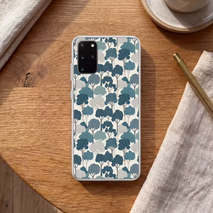 Telefoonhoesje - Modern - Bomen - Bos - Patroon - Blauw — 2